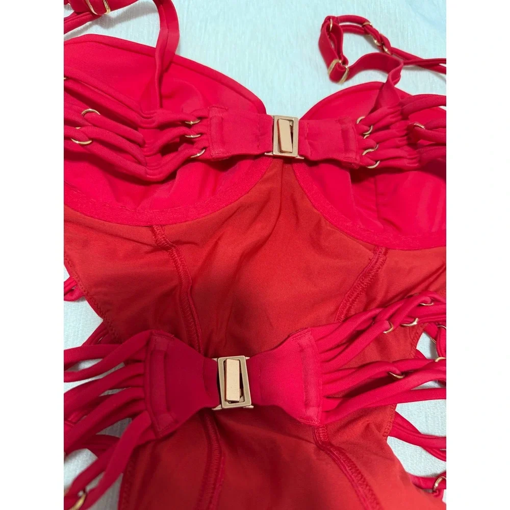 Agent Provocateur Montana Red‎ One-Piece Swimsuit 34D NWT Cut-Out Underwire NWT